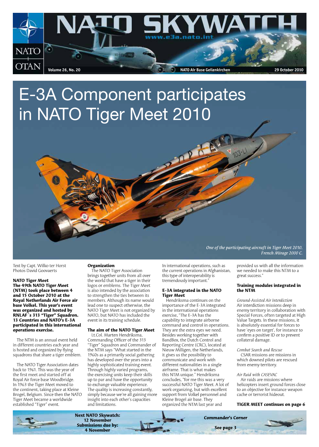 E-3A Component Participates in NATO Tiger Meet 2010