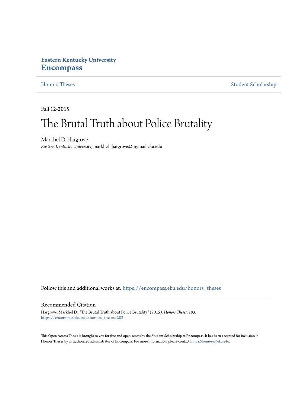 The Brutal Truth About Police Brutality