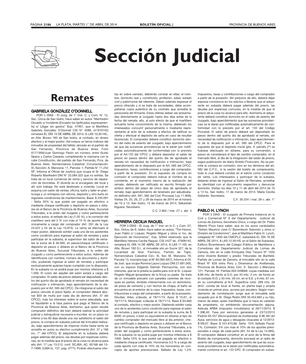 Sección Judicial Remates