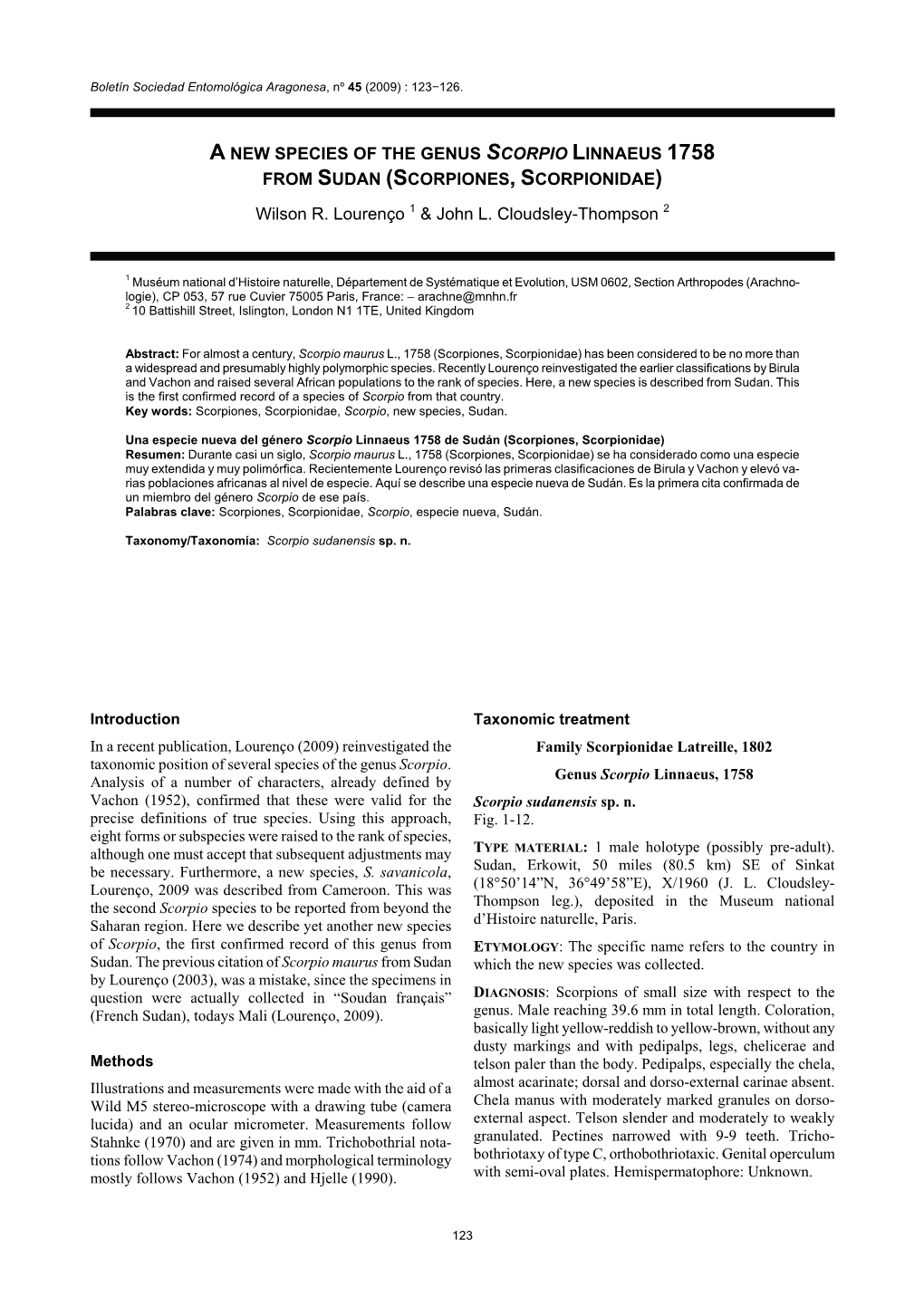 A New Species of the Genus Scorpio Linnaeus 1758 from Sudan (Scorpiones, Scorpionidae)