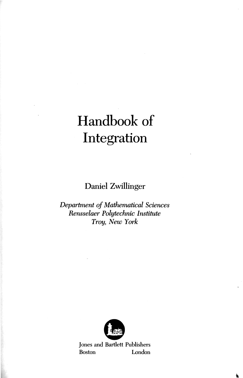 Handbook of Integration