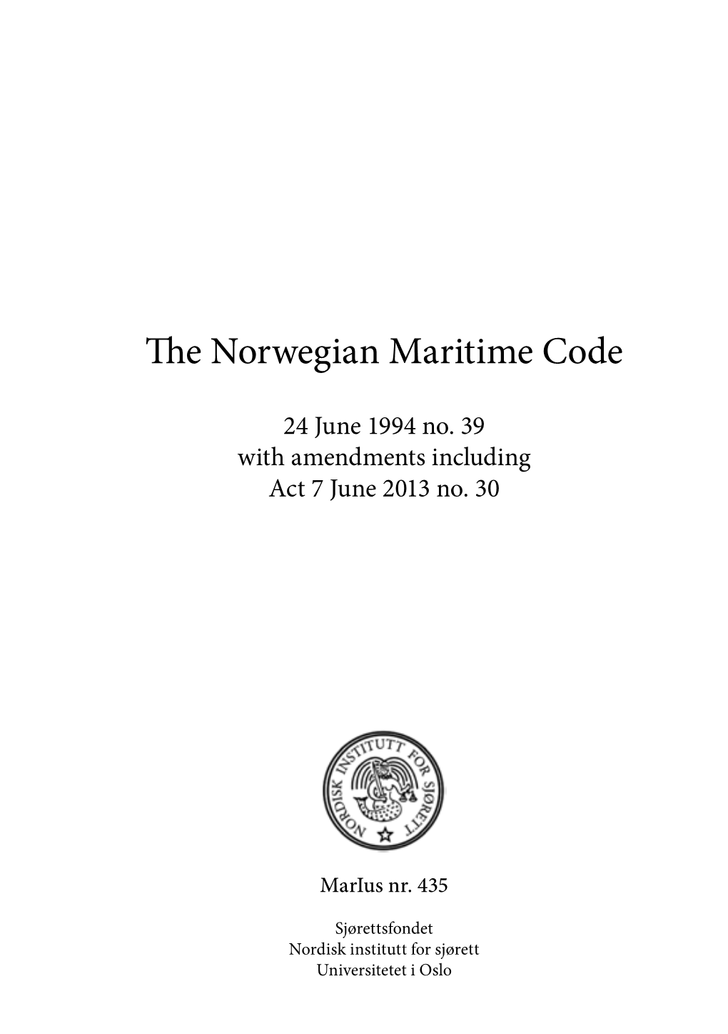 The Norwegian Maritime Code