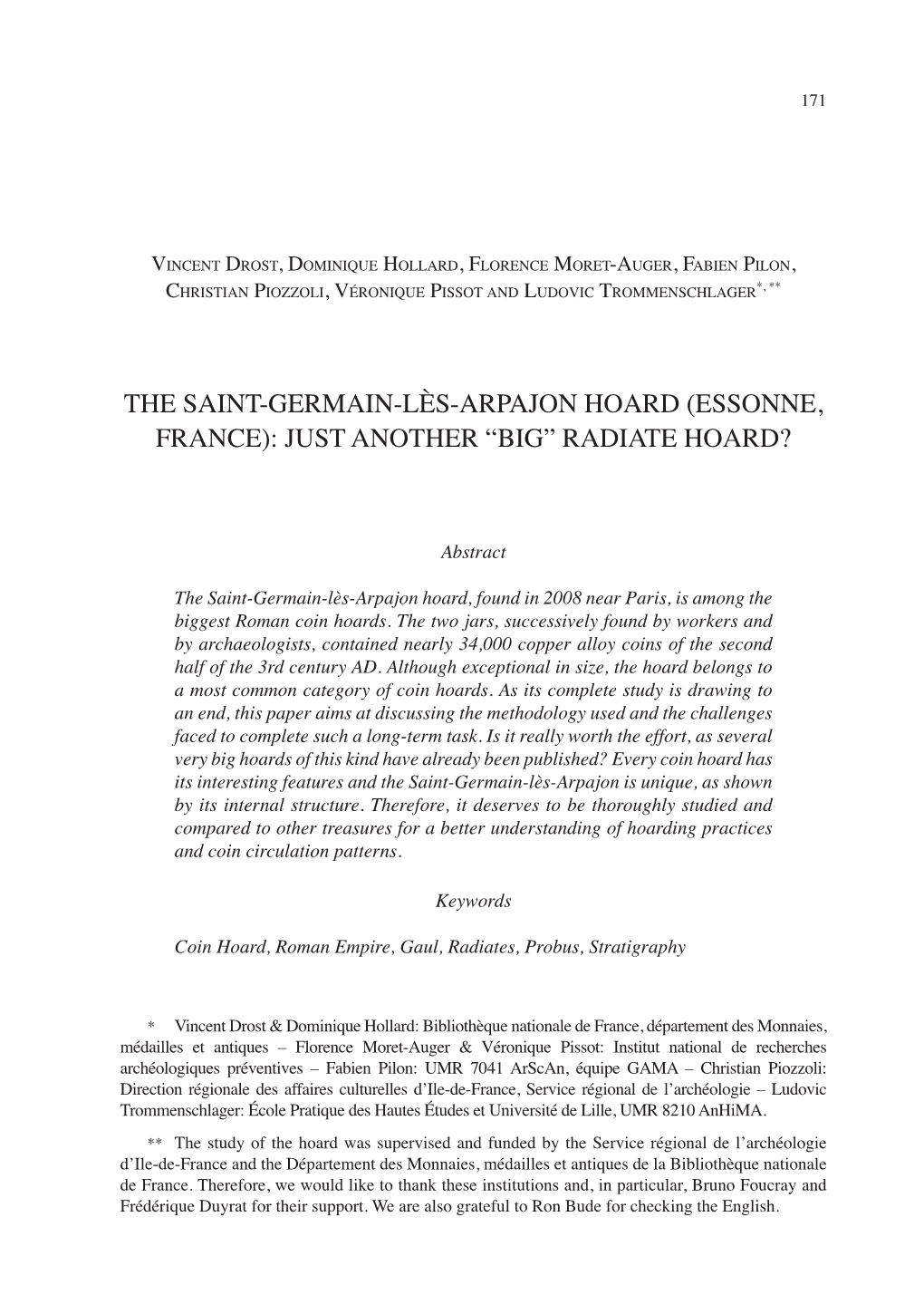 The Saint-Germain-Lès-Arpajon Hoard (Essonne, France): Just Another “Big” Radiate Hoard?