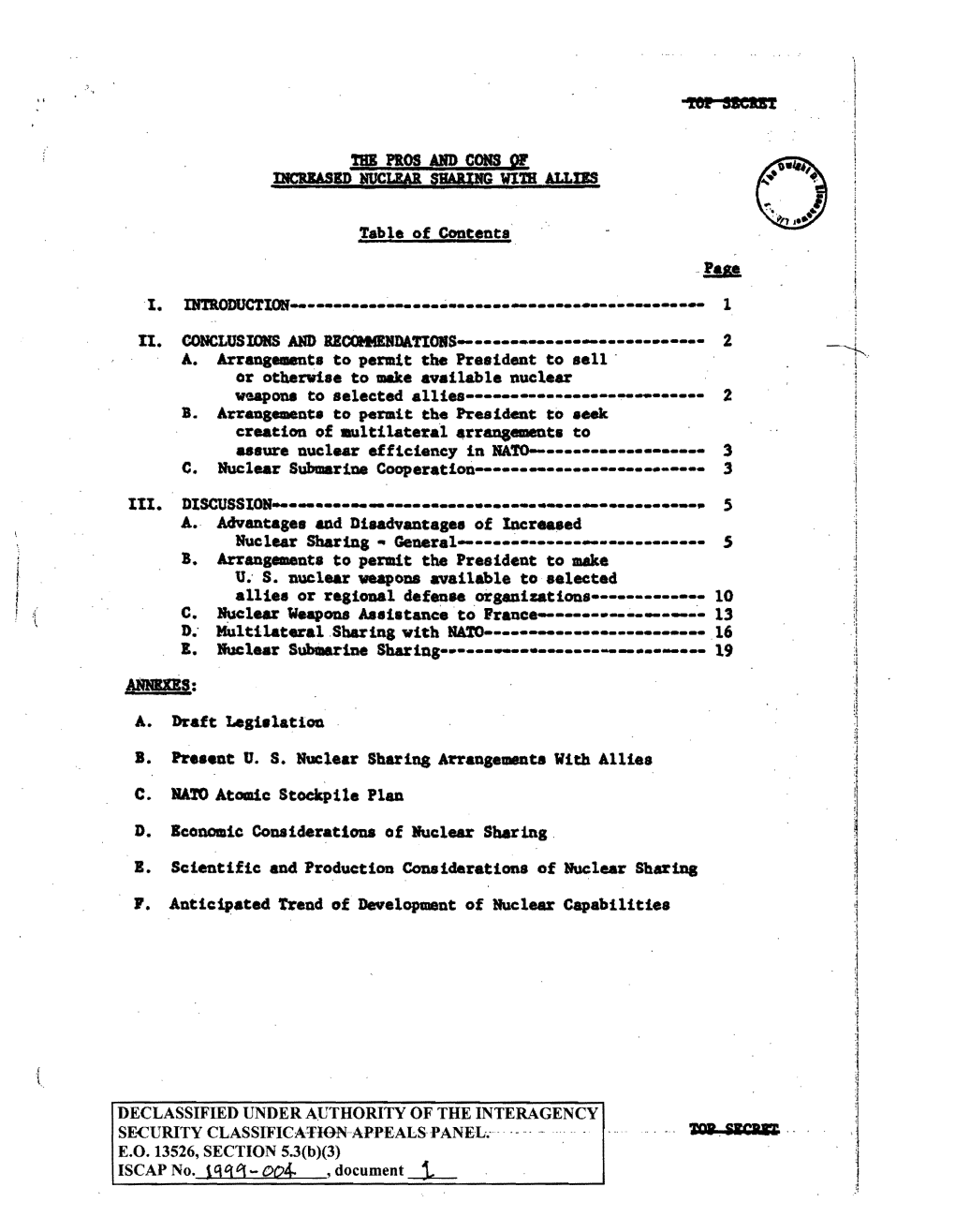 Pros and Cons of Increased Nuclear Sharing With