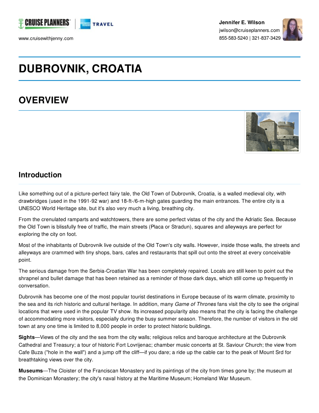 Dubrovnik, Croatia Overview