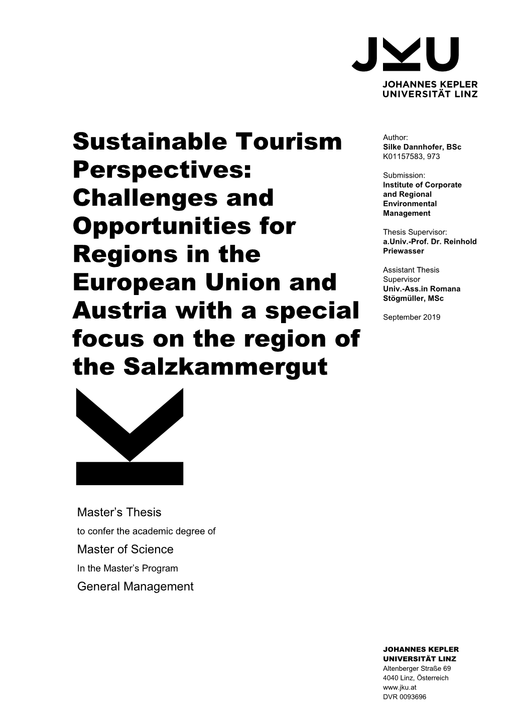 Sustainable Tourism Perspectives