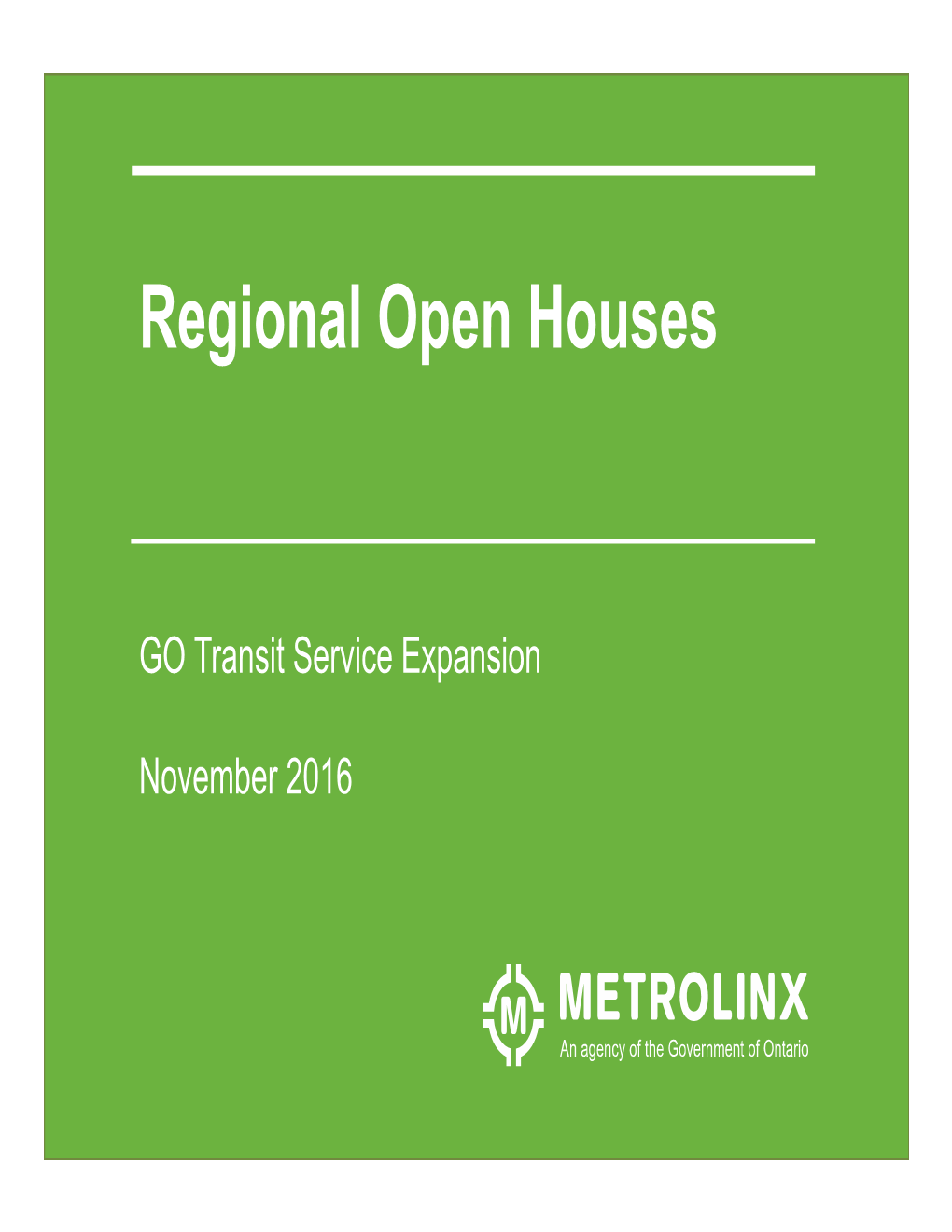 GO Transit Service Expansion