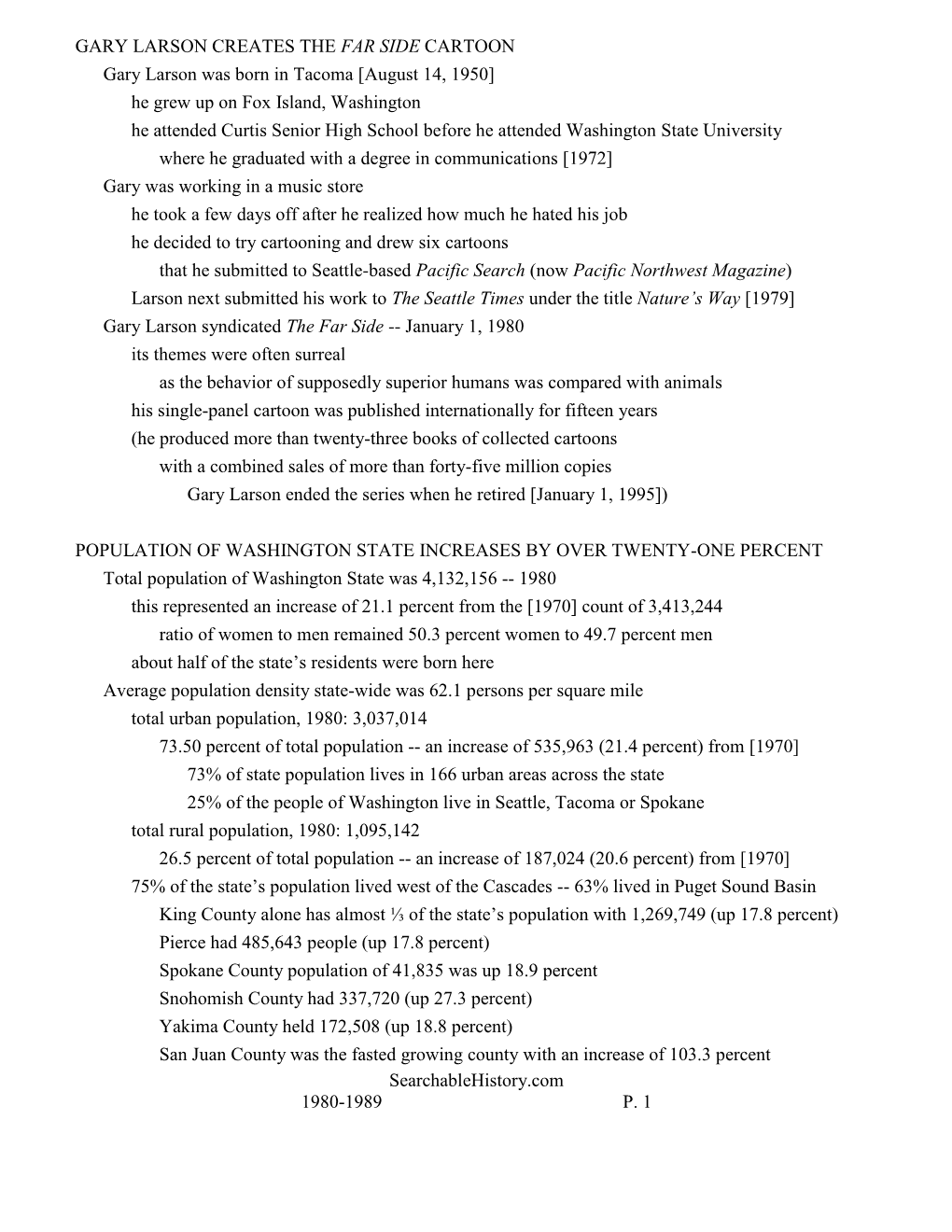 Searchablehistory.Com 1980-1989 P. 1 GARY LARSON CREATES THE
