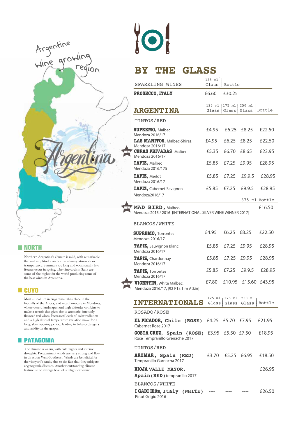 Buenos Aires Nights Drink Menu 2018 Complete