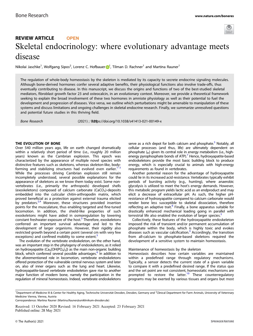Skeletal Endocrinology: Where Evolutionary Advantage Meets Disease