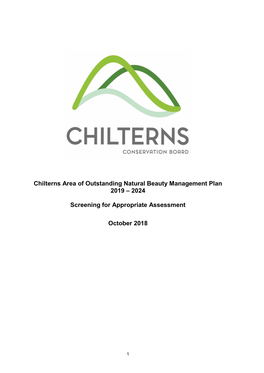 Chilterns Area of Outstanding Natural Beauty Management Plan 2019 – 2024