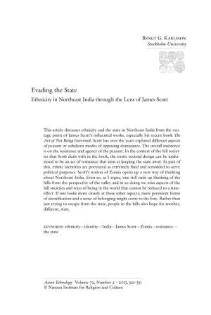 Evading the State Ethnicity in Northeast India Through the Lens of James Scott