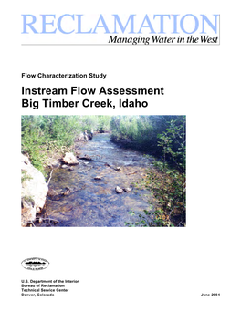 Instream Flow Assessment: Big Timber Creek, Idaho