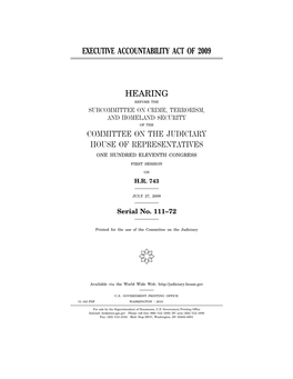 Executive Accountability Act of 2009