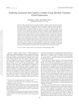 Exploring Emotional and Cognitive Conflict Using Speeded Voluntary Facial Expressions
