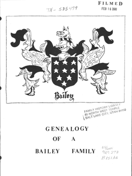Genealogy of Bailey Family