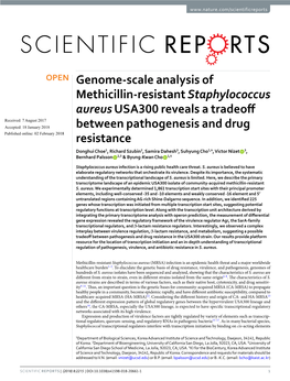 Genome-Scale Analysis of Methicillin-Resistant Staphylococcus