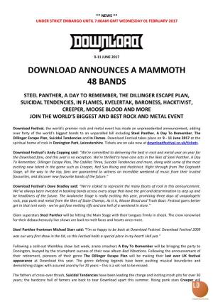 Download Announces a Mammoth 48 Bands