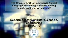 Department of Computer Science & Engineering IIT Patna
