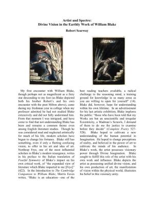 Artist and Spectre: Divine Vision in the Earthly Work of William Blake