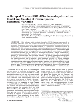 A Hexapod Nuclear SSU Rrna Secondary-Structure Model And