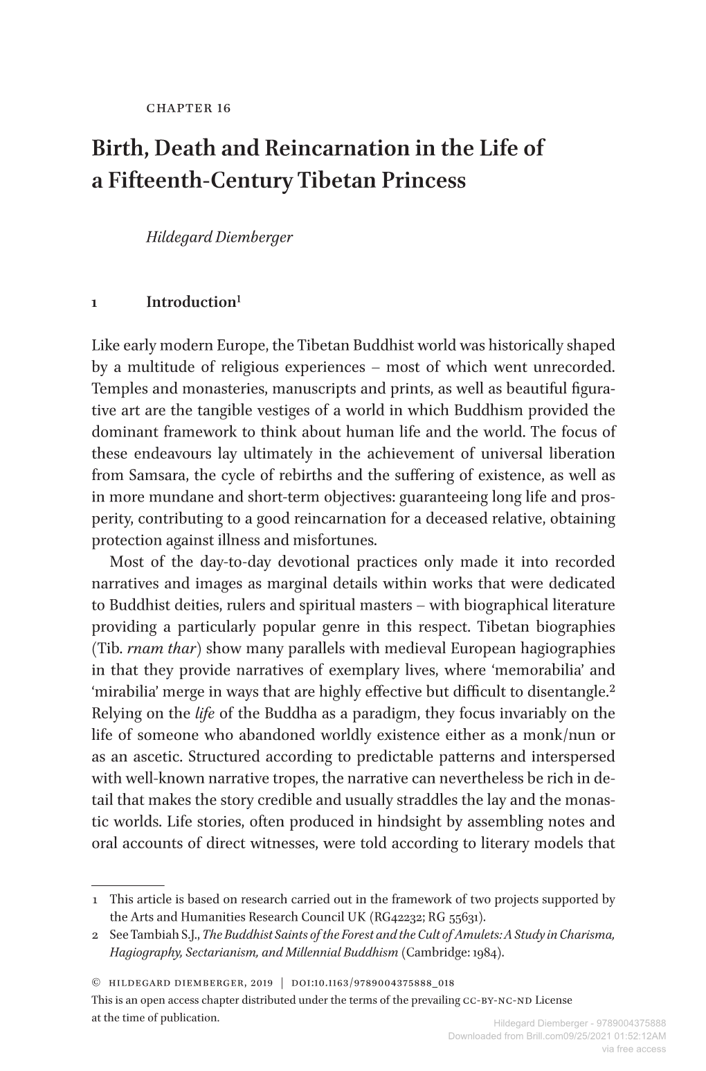 Birth, Death and Reincarnation in the Life of a Fifteenth-Century Tibetan Princess