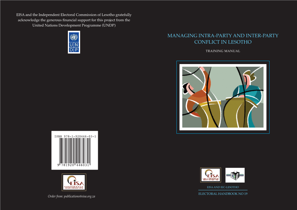 Managing Intra-Party and Inter-Party Conflict in Lesotho