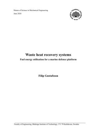 Waste Heat Recovery Systems C Fuel Energy Utilisation for a Marine Defence Platform
