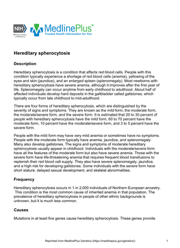 Hereditary Spherocytosis