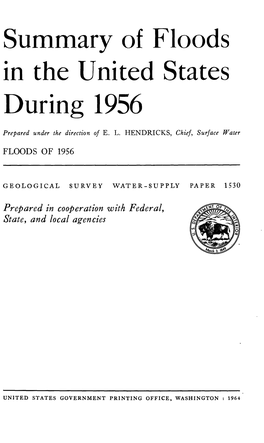 Summary of Floods in the United States During 1956