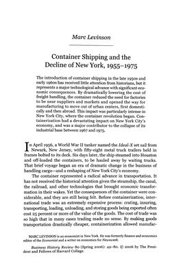 Container Shipping and the Decline of New York, 1955-1975