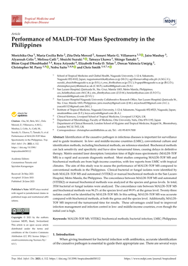 Performance of MALDI–TOF Mass Spectrometry in the Philippines