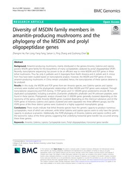 Diversity of MSDIN Family Members in Amanitin-Producing Mushrooms