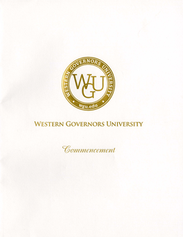 WGU Commencement.Qxp WGU Commencement 1/23/17 10:24 AM Page 1