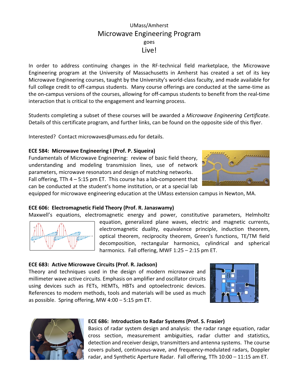 Microwave Engineering Program Live!