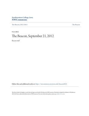 The Beacon, September 21, 2012 Beacon Staff