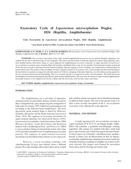 Excavatory Cycle of Leposternon Microcephalum Wagler, 1824 (Reptilia, Amphisbaenia)