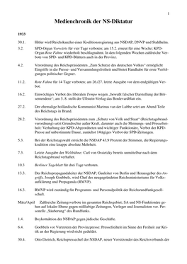 Medienchronik Der NS-Diktatur