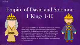 Empire of David and Solomon 1 Kings 1-10