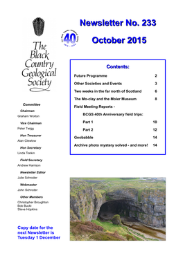 Newsletter No. 233 October 2015