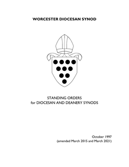 STANDING ORDERS for DIOCESAN and DEANERY SYNODS