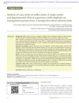 Analysis of Case Series of Milky Urine