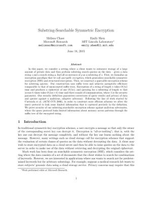 Substring-Searchable Symmetric Encryption