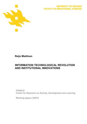 Information Technological Revolution and Institutional Innovations