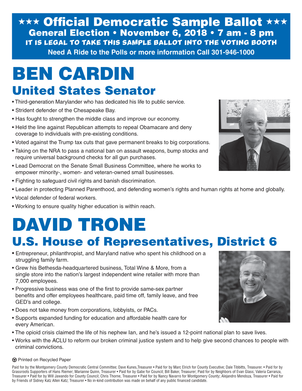 David Trone Ben Cardin