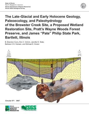 The Late-Glacial and Early Holocene Geology, Paleoecology, and Paleohydrology of the Brewster Creek Site, a Proposed Wetland Re