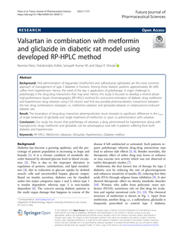 Valsartan in Combination with Metformin and Gliclazide in Diabetic