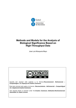 Methods and Models for the Analysis of Biological Signifïcance Based on High-Throughput Data