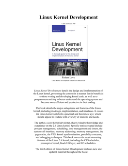 Linux Kernel Development Robert Love Bok PDF Epub Fb2 Boken