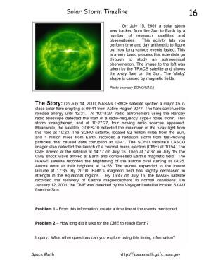 Solar Storm Timeline 16